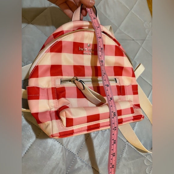 kate spade Red and Pink Checkered Kids Backpack - Picture 4 of 10